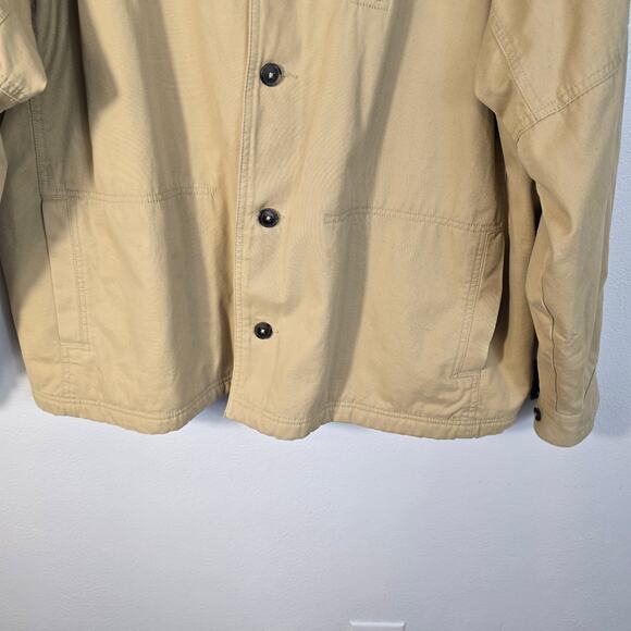 Royal Robbins Coat Men's XL Tan Canvas Fleece Lined Chore Outdoors Field Casual - Picture 3 of 11